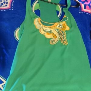 Turquoise tank Greylin S Small peacock